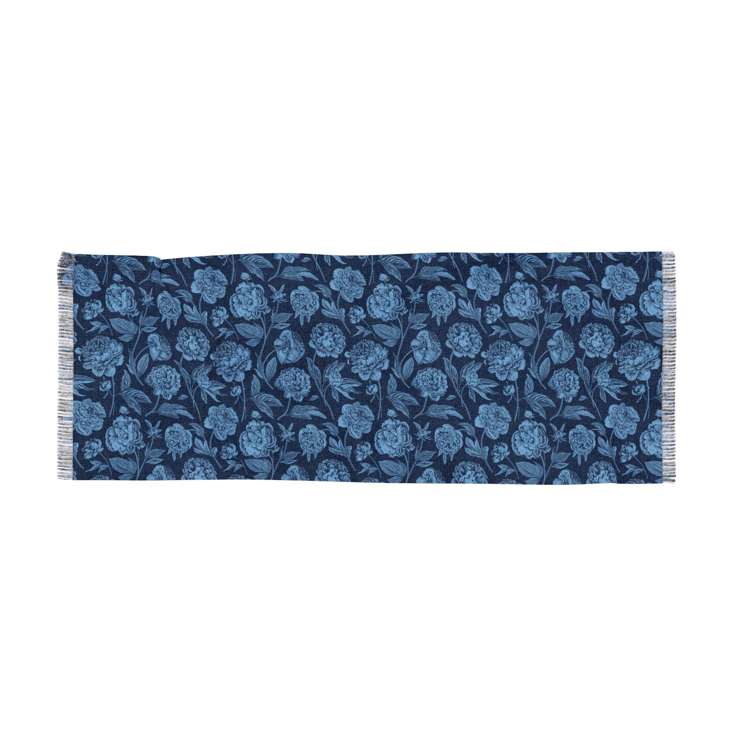 Scarf | Light Blue & White | Peony