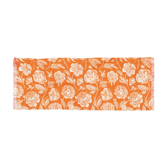 Scarf | Orange & White | Peony