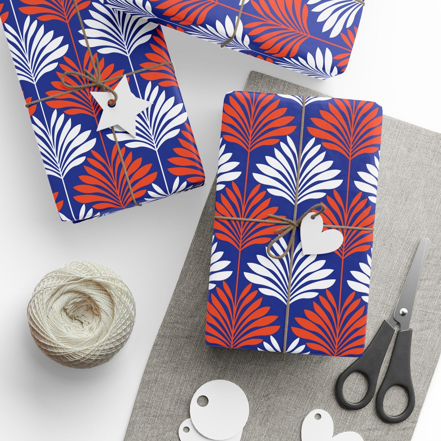 Gift Wrap | Bright Blue & Orange | Deco