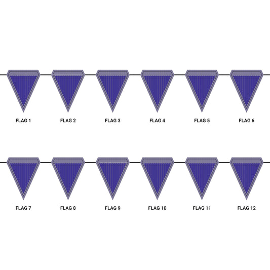 Flag Garland | Purple & Gold | Pinstripe