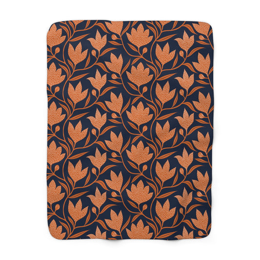 Sherpa Blanket | Orange & Blue | Magnolia