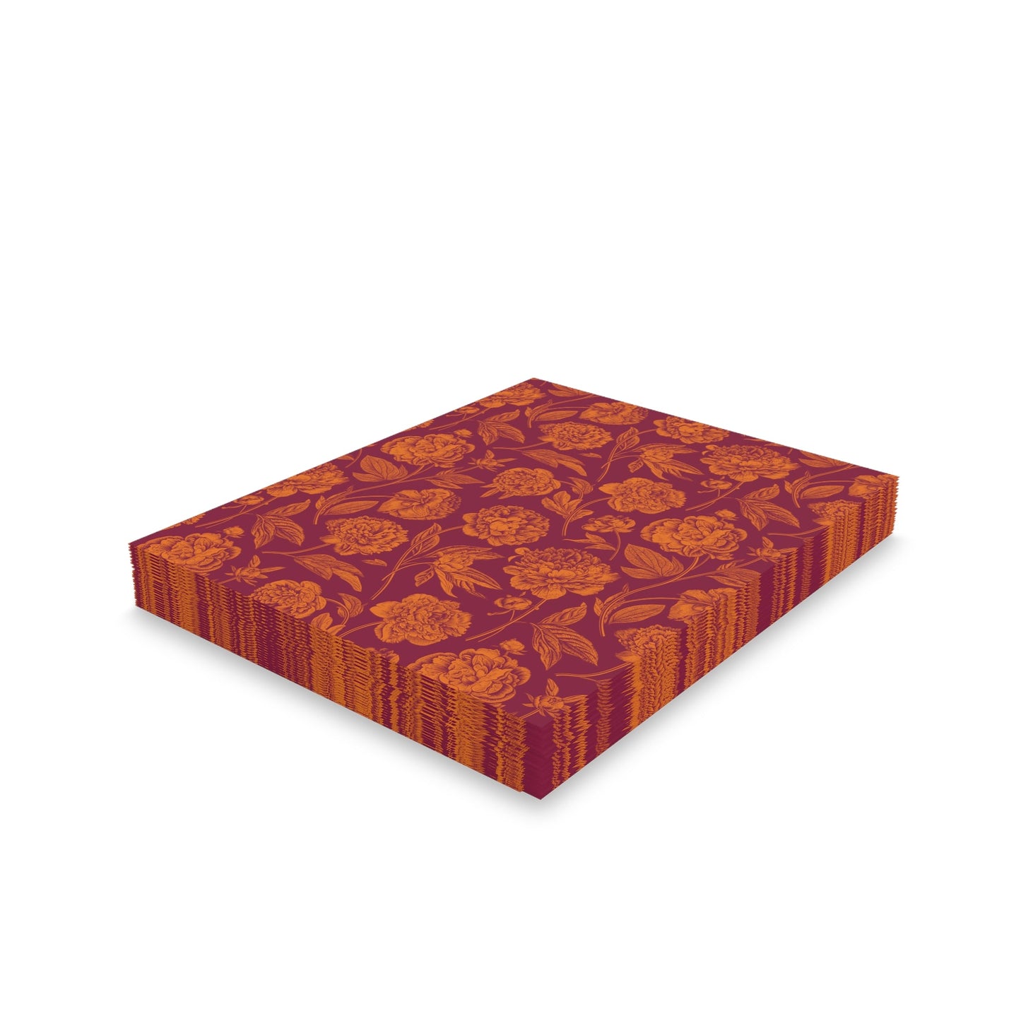 Notecards | Maroon & Orange | Peony