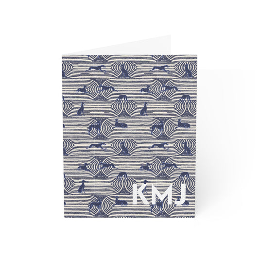Monogram Notecards | Greyhounds | Blue Track