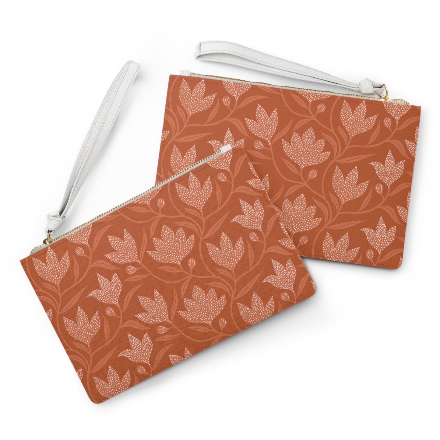 Clutch Bag | Dark Orange & White | Magnolia