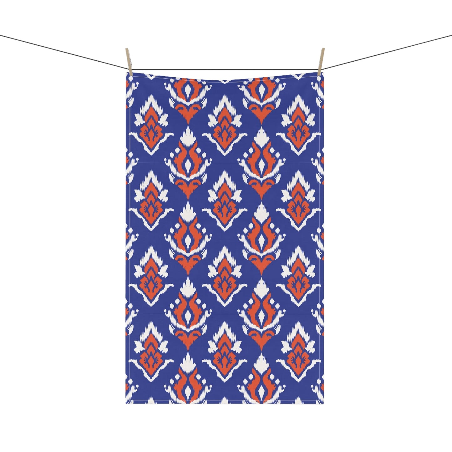 Tea Towel | Bright Blue & Orange | Ikat
