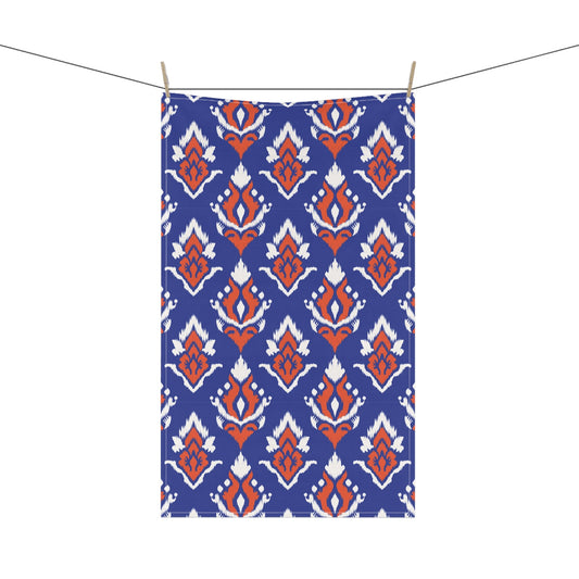 Tea Towel | Bright Blue & Orange | Ikat