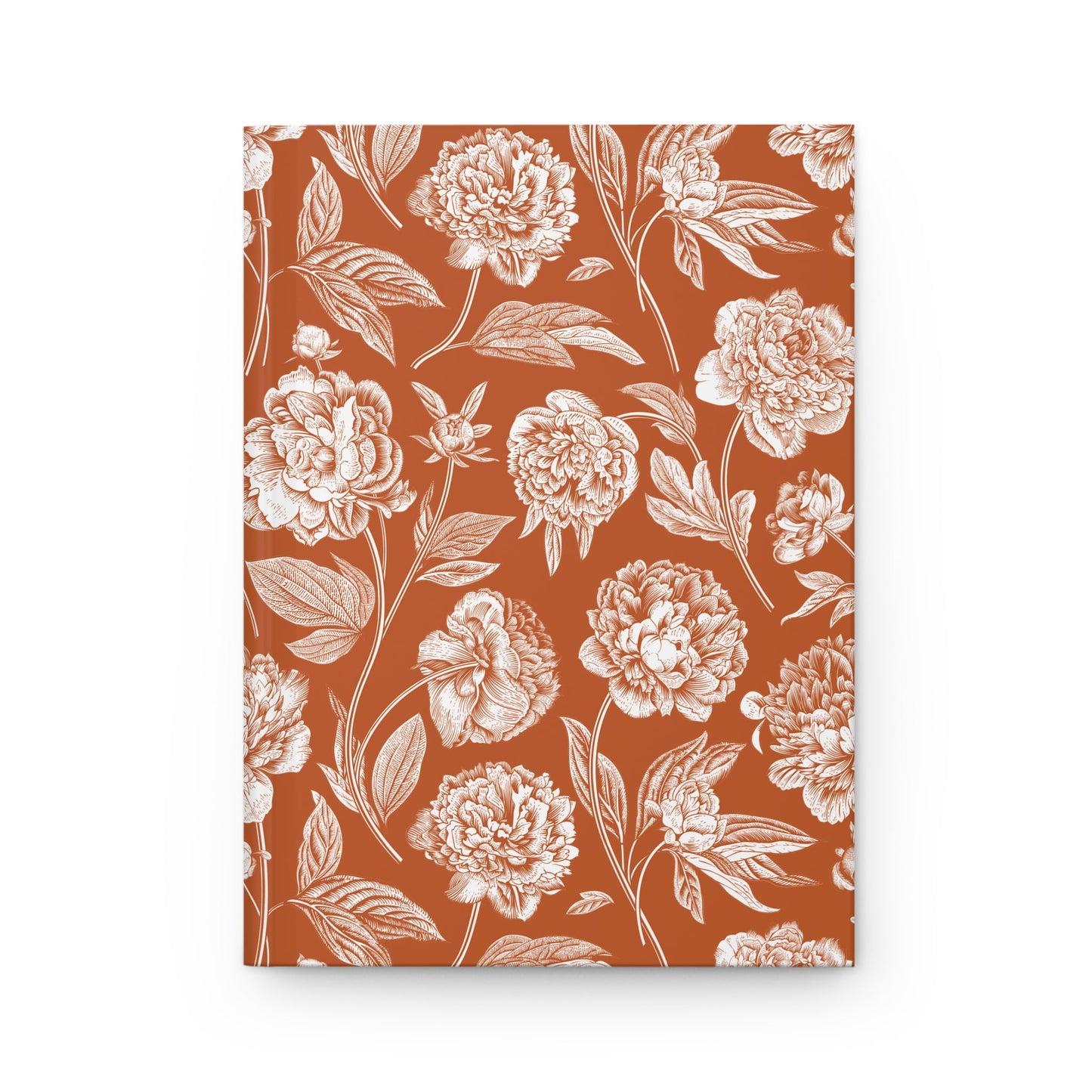 Journal | Dark Orange & White | Peony