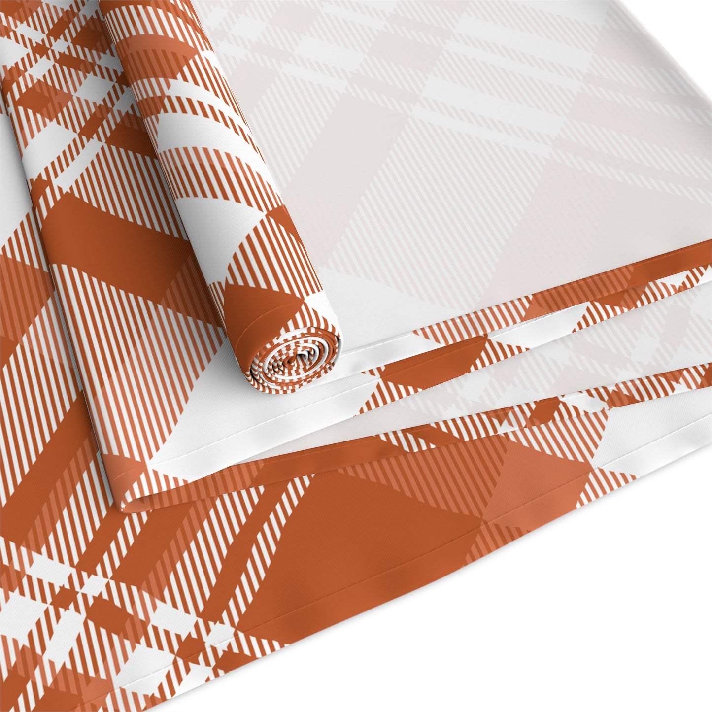 Table Runner | Dark Orange & White | Tartan