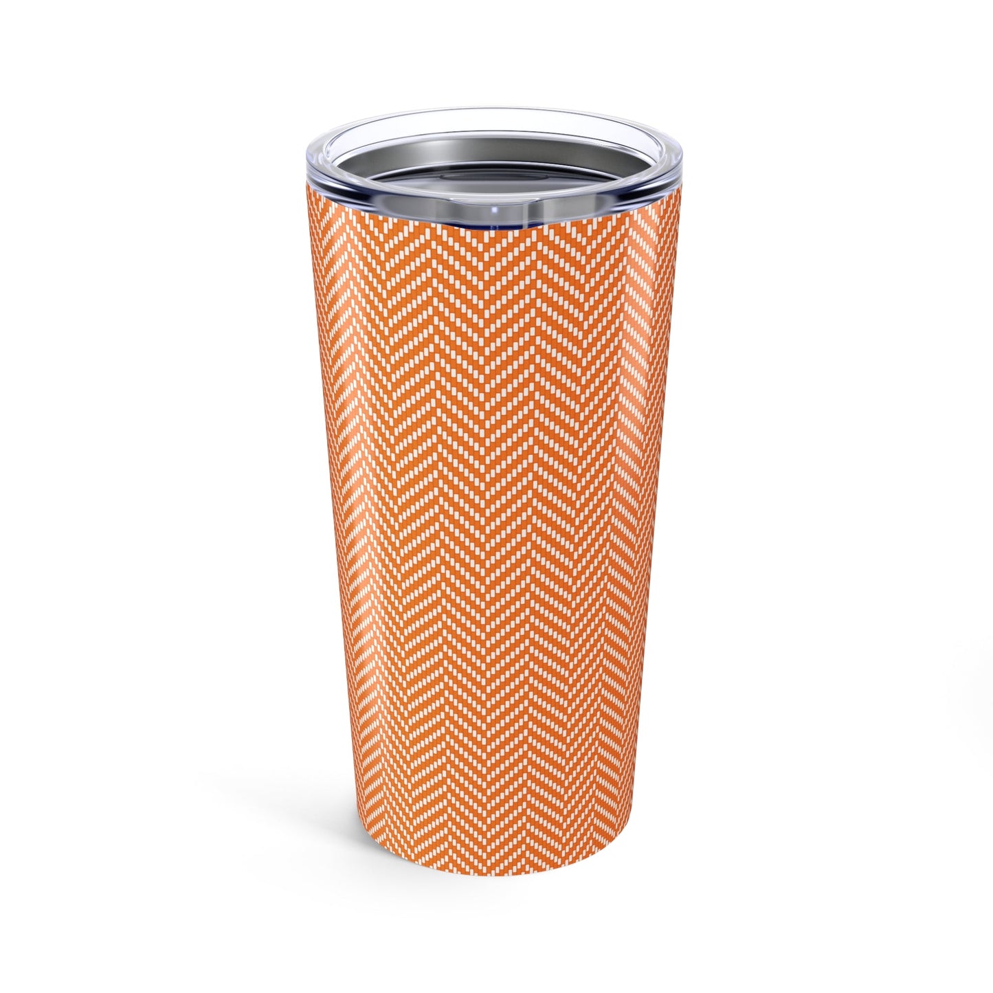 Tumbler | Orange & White | Herringbone