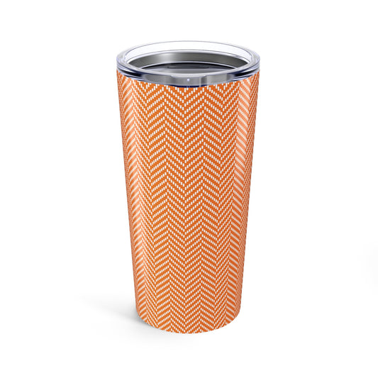 Tumbler | Orange & White | Herringbone