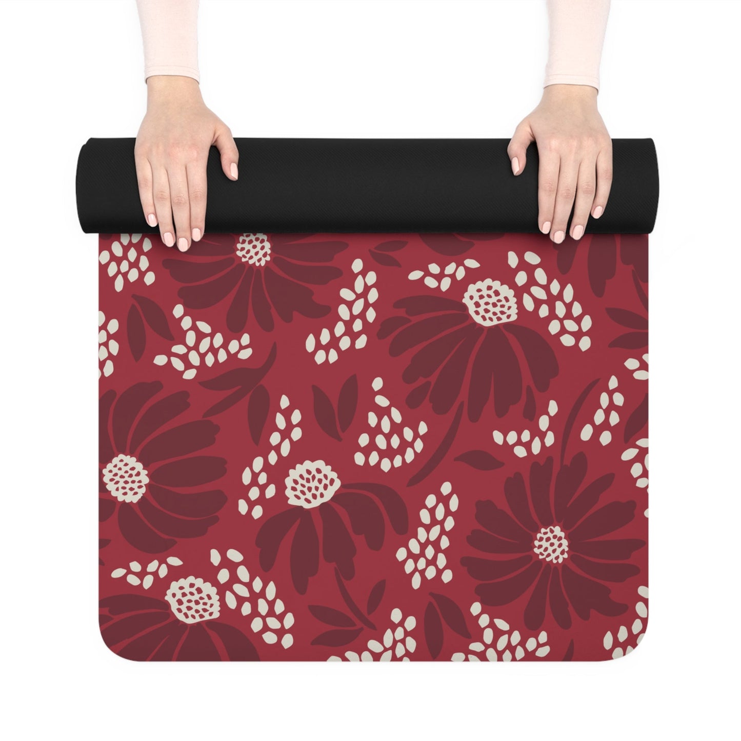 Yoga Mat | Maroon & White | Bellis