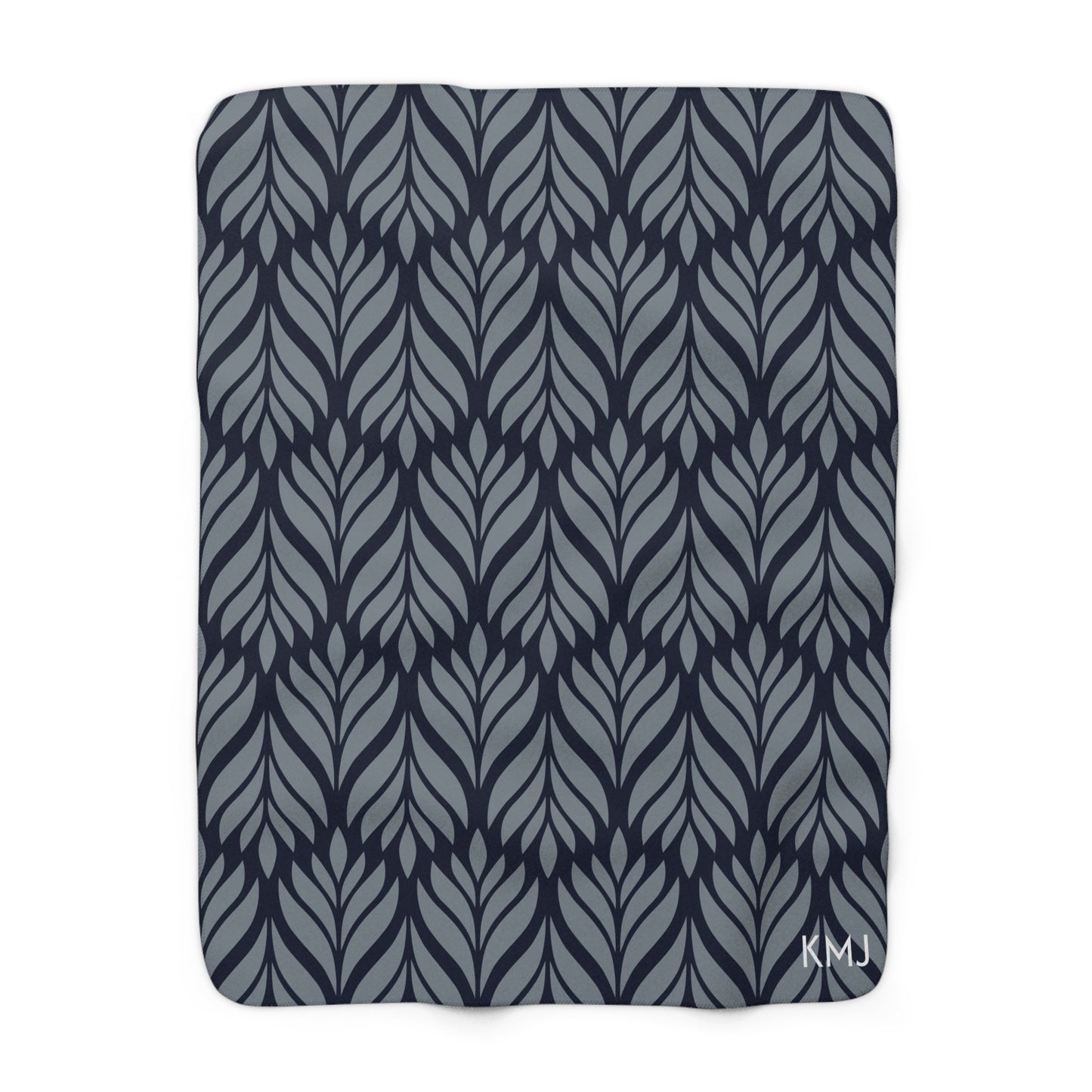 Sherpa Fleece Blanket- Personalized | Navy & White | Palm