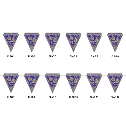 Flag Garland | Purple & Gold | Peony