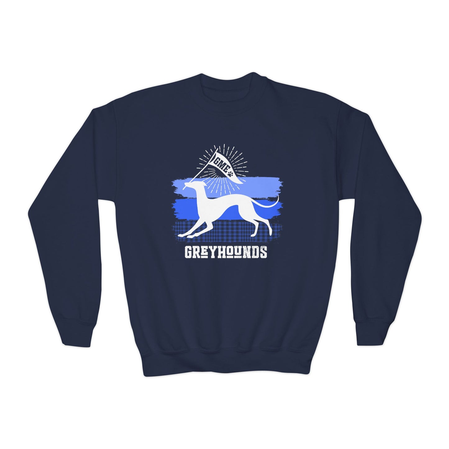 Youth Crewneck Sweatshirt | Greyhounds | Blue Flag