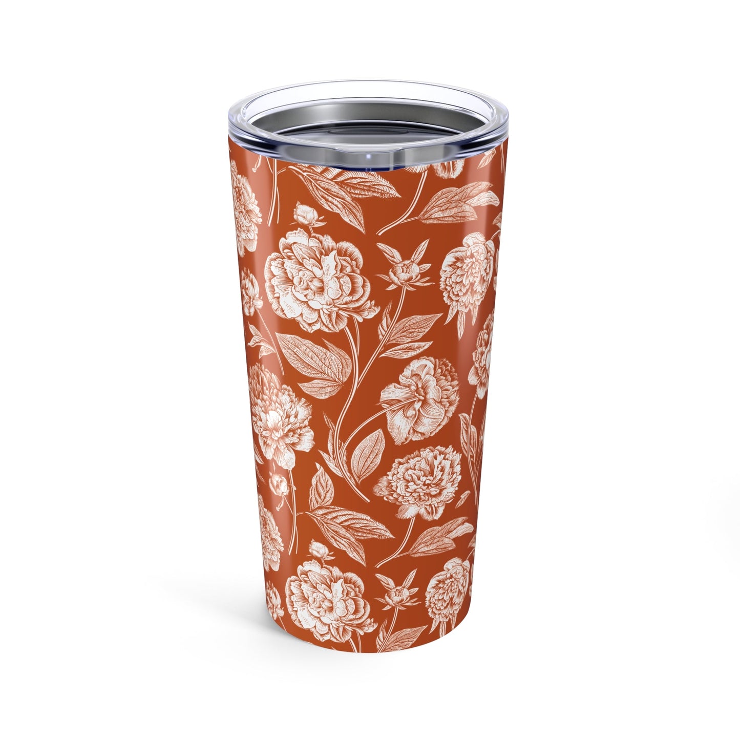 Tumbler | Dark Orange & White | Peony