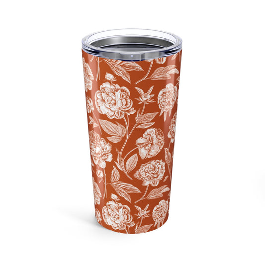 Tumbler | Dark Orange & White | Peony