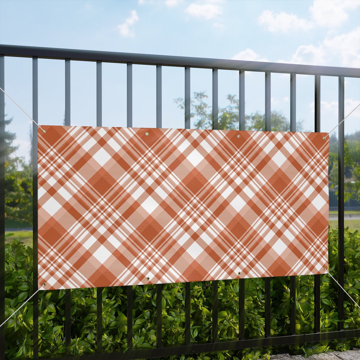 Banner | Dark Orange & White | Tartan