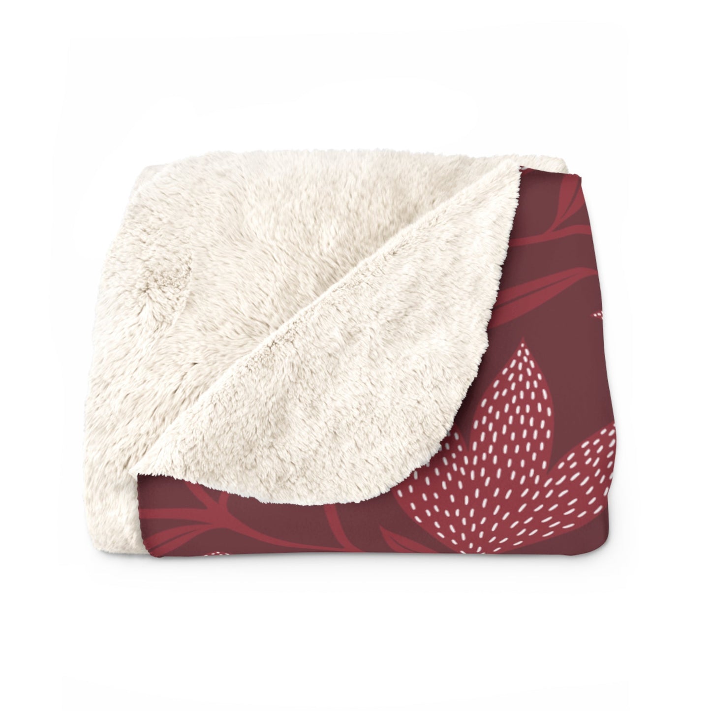 Sherpa Blanket | Maroon & White | Magnolia