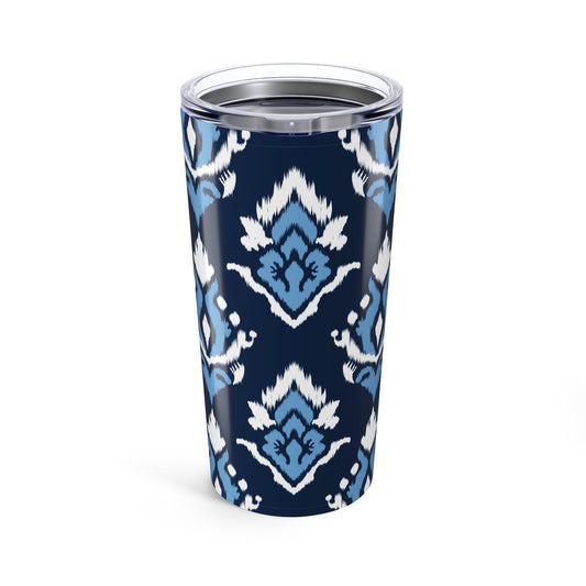 Tumbler | Light Blue & White | Ikat