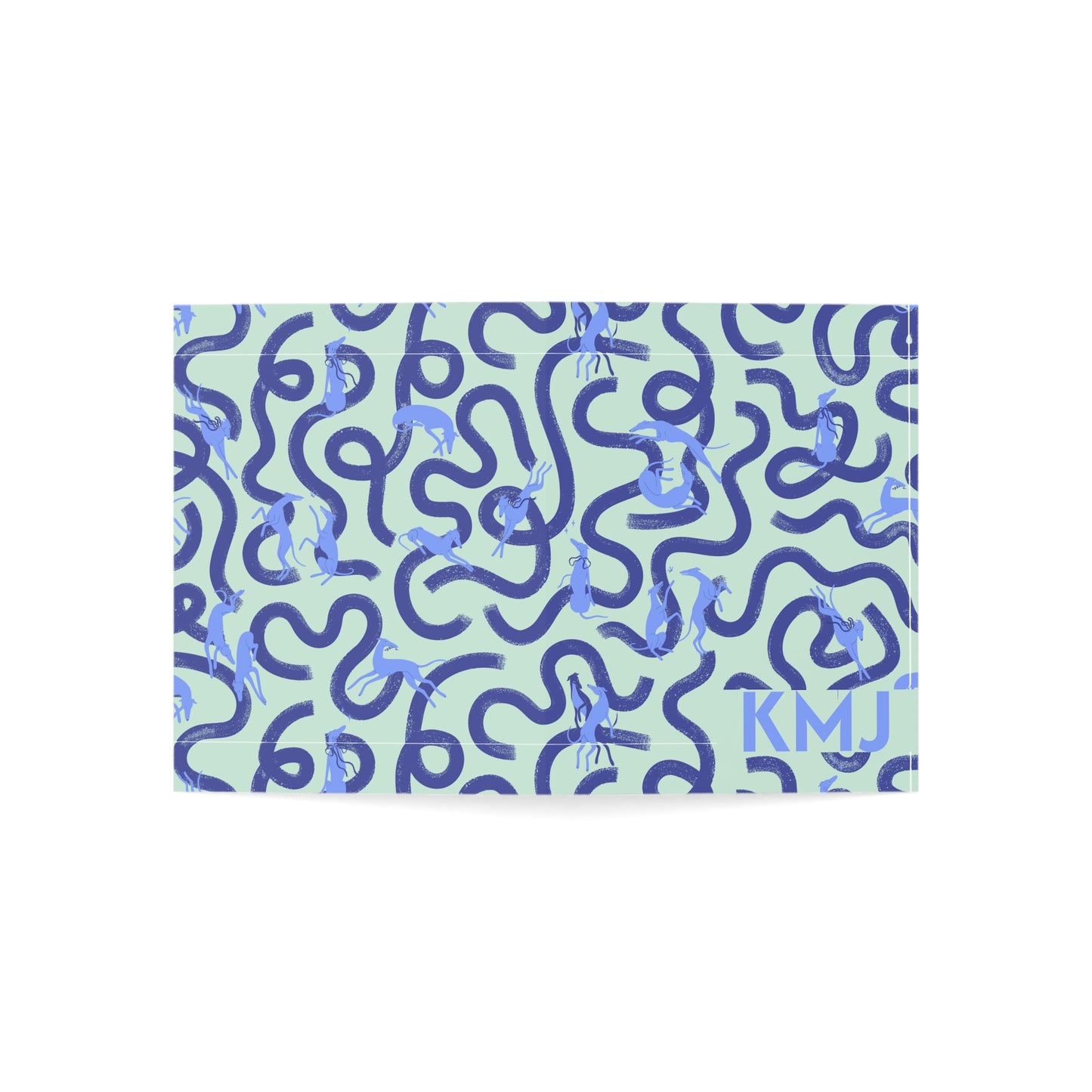 Monogram Notecards | Greyhounds | Teal Ribbon