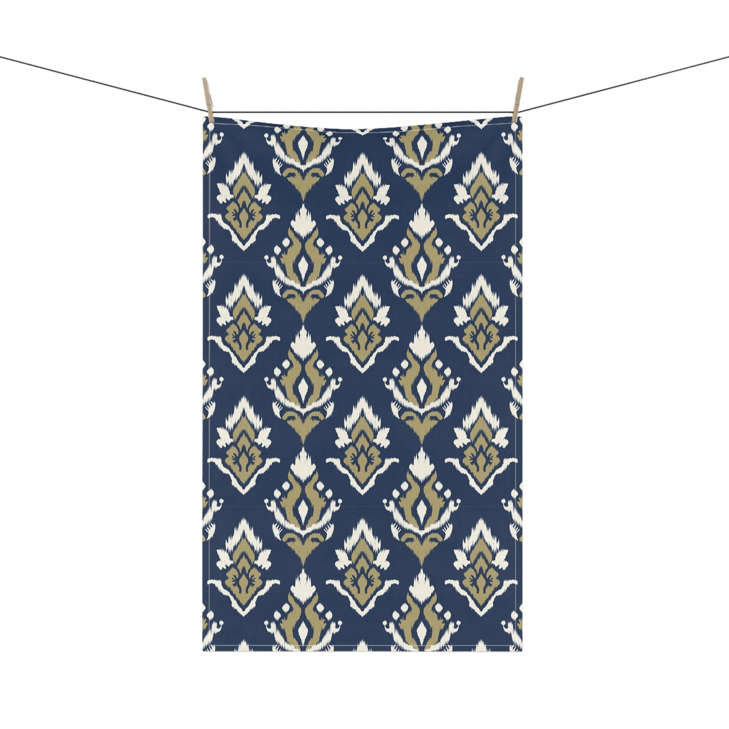 Tea Towel | Blue & Gold | Ikat