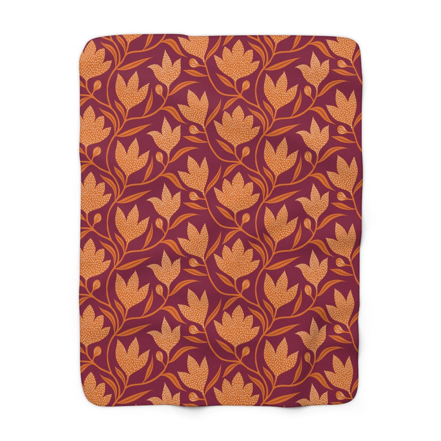 Sherpa Blanket | Maroon & Orange | Magnolia