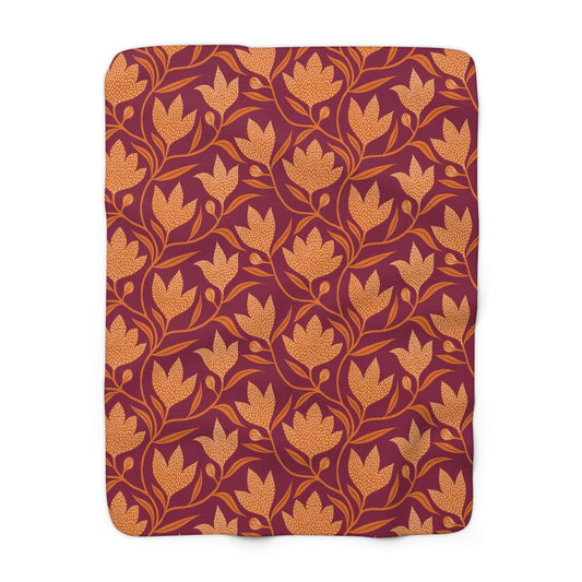 Sherpa Blanket | Maroon & Orange | Magnolia