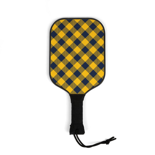 Pickleball Paddle Kit | Yellow & Blue | Gingham