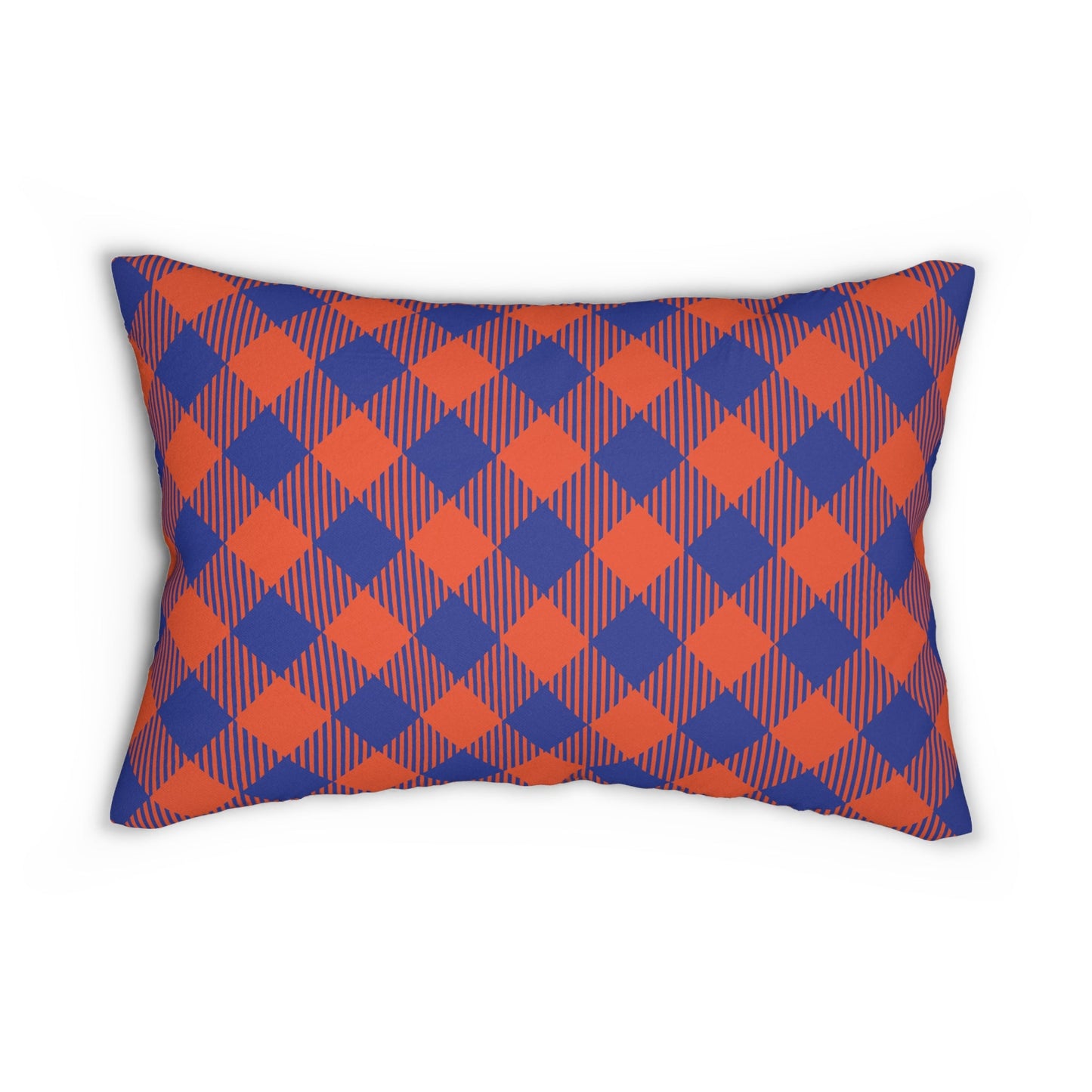 Pillow | Bright Blue & Orange | Gingham