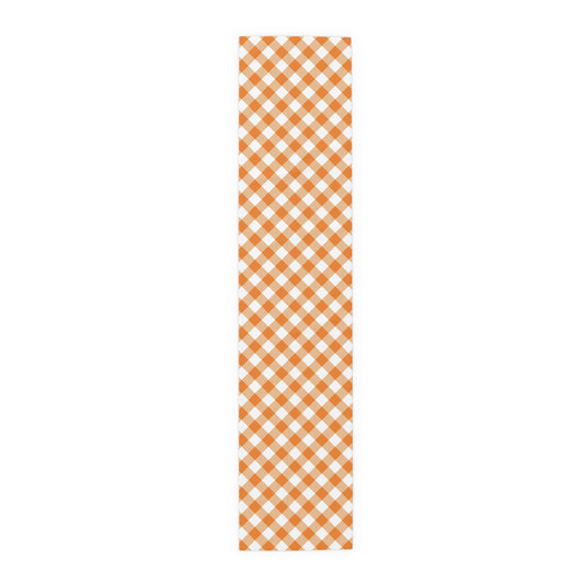 Table Runner | Orange & White | Gingham