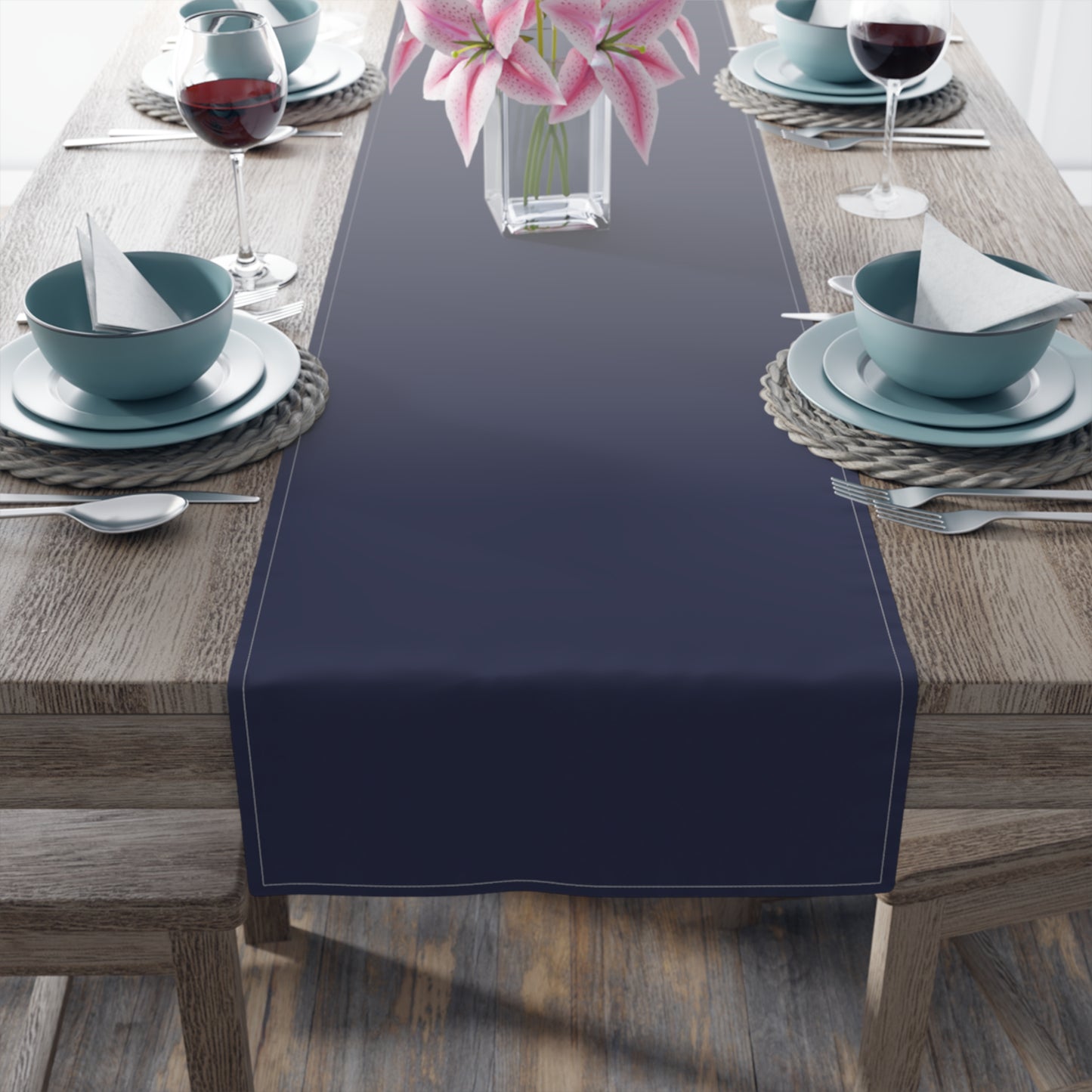 Table Runner | Charlottesville, VA | Blue (Dark)