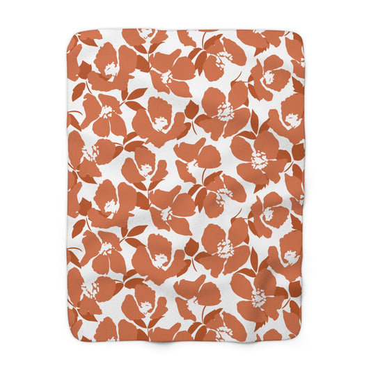 Sherpa Blanket | Dark Orange & White | Poppy