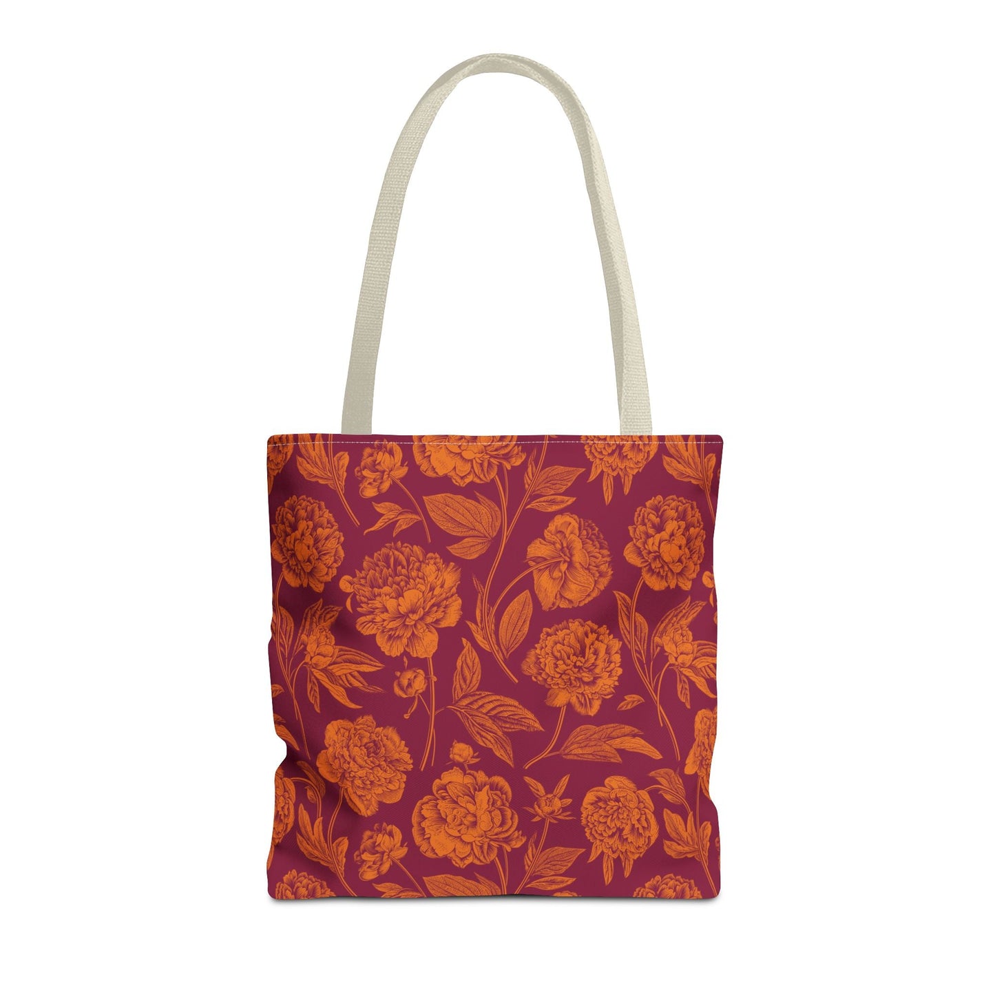 Tote Bags | Maroon & Orange | Peony