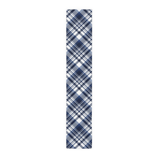Table Runner | Navy & White | Tartan
