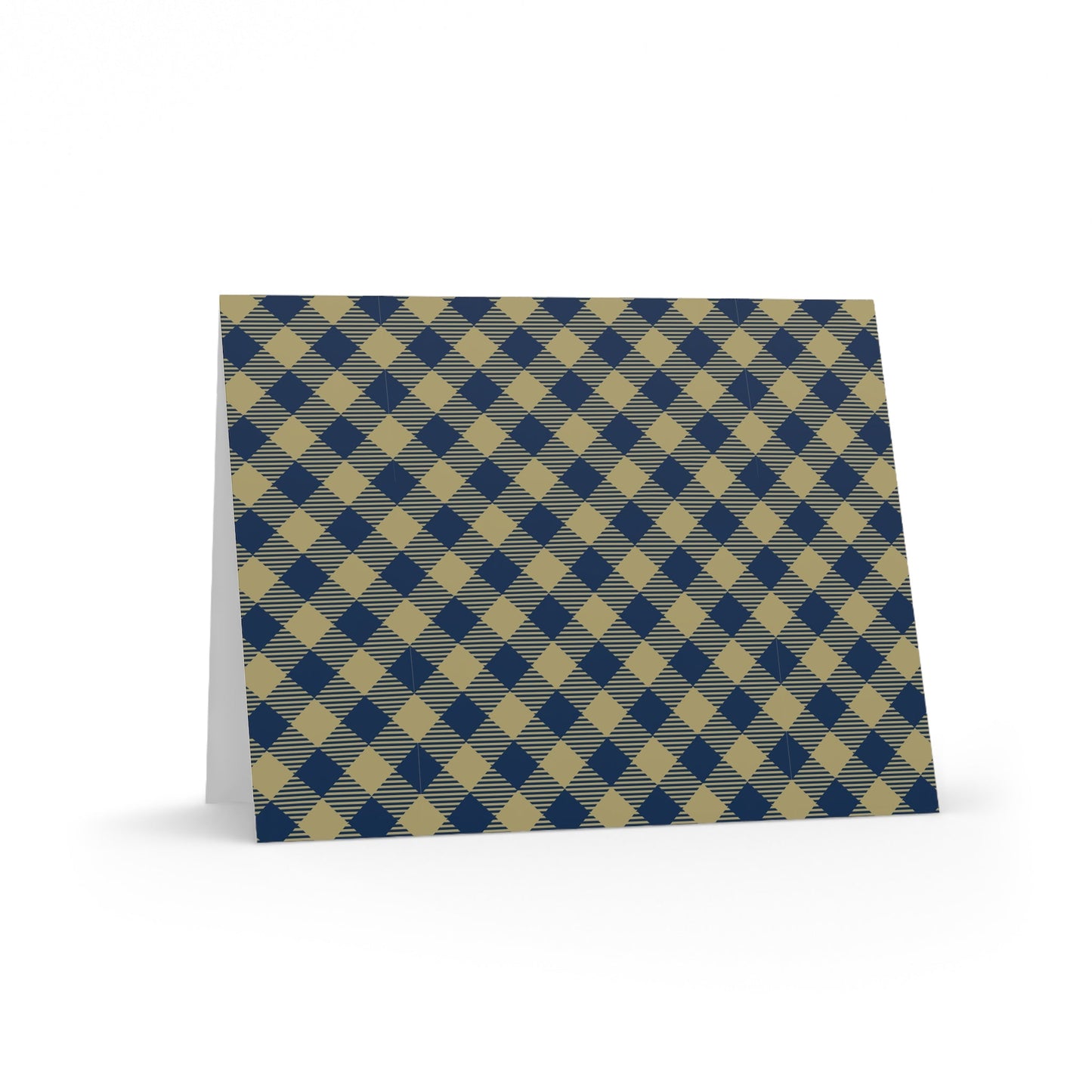 Notecards Set | Blue & Gold | Gingham