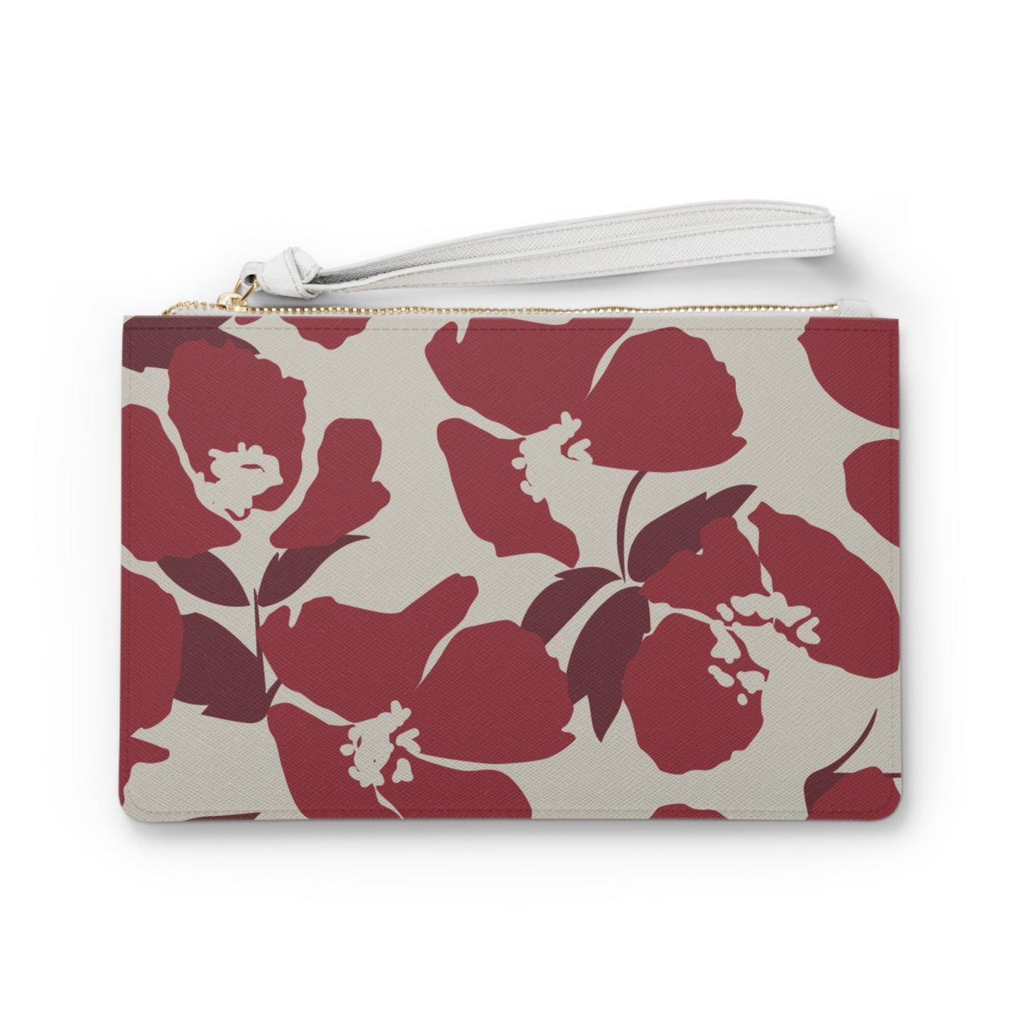 Clutch Bag | Maroon & White | Poppy