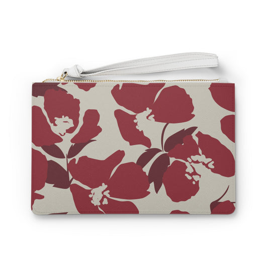 Clutch Bag | Maroon & White | Poppy
