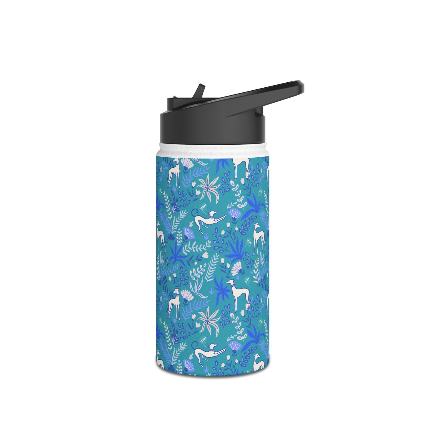 Insulated Water Bottle | Greyhounds | Teal Fern