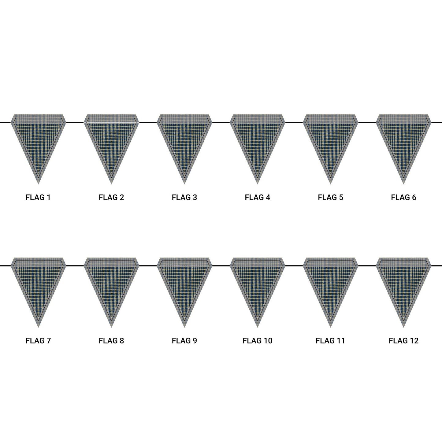 Flag Garland | Gold & Blue | Tweed