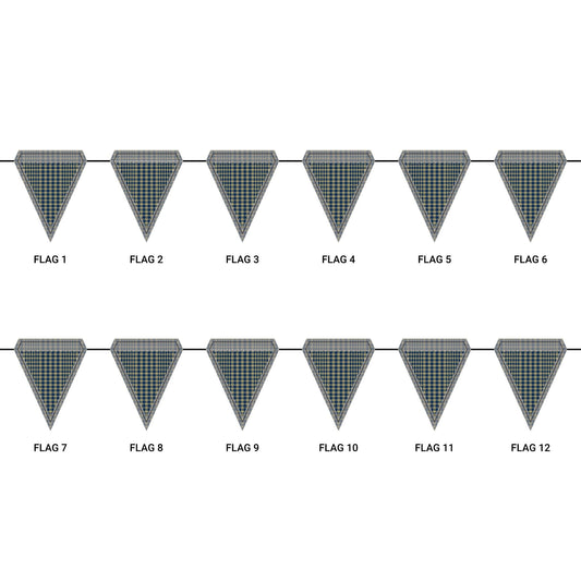 Flag Garland | Gold & Blue | Tweed
