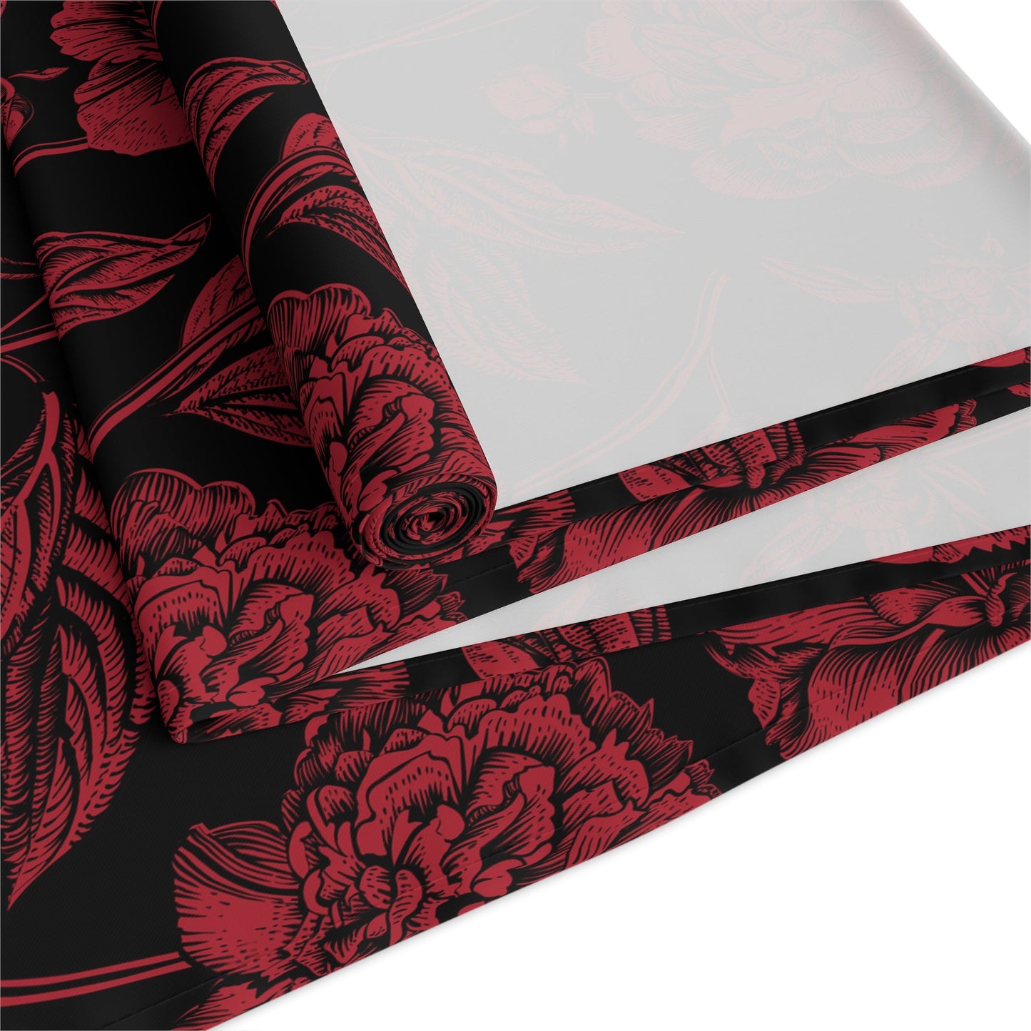 Table Runner | Red & Black | Peony