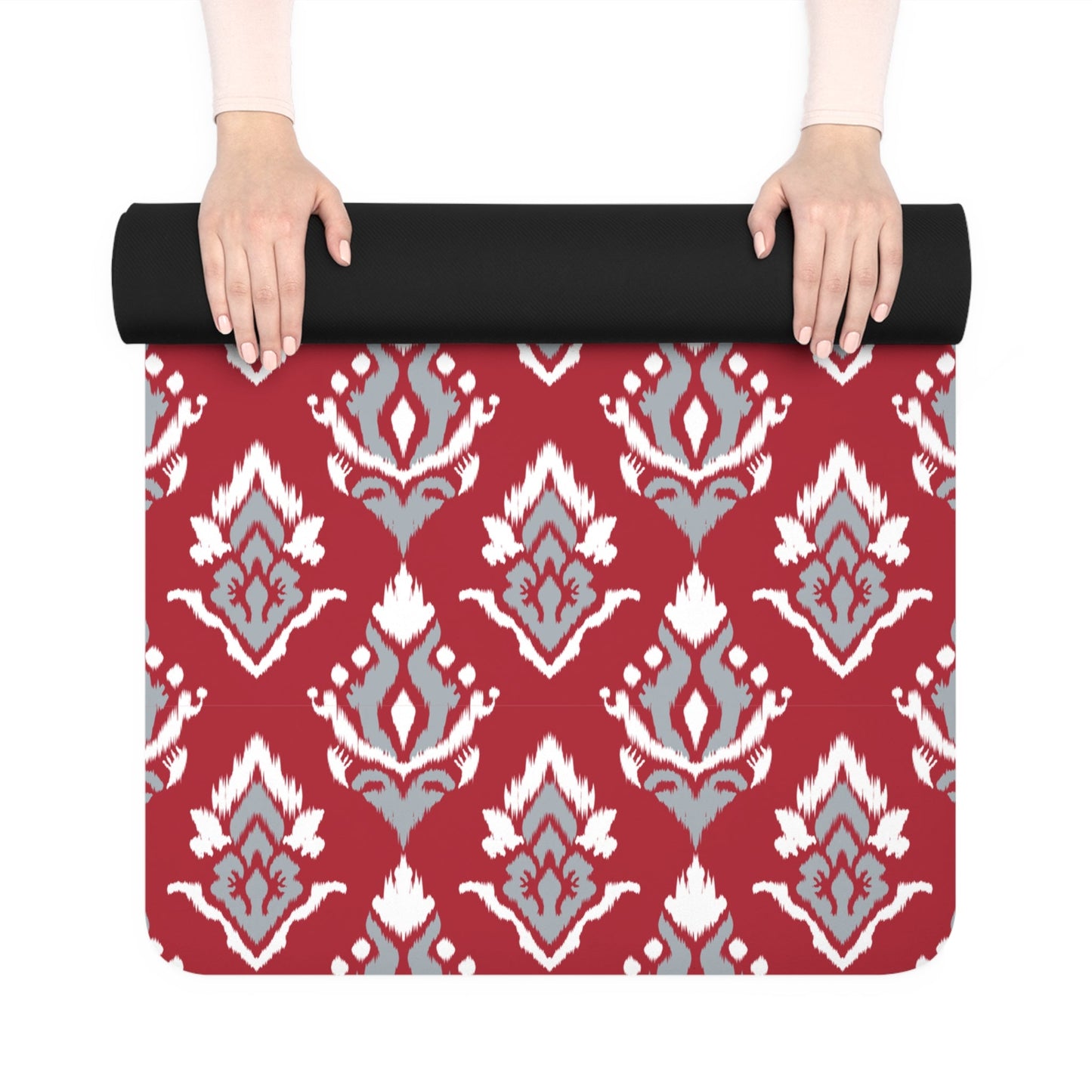 Yoga Mat | Red & Gray | Ikat