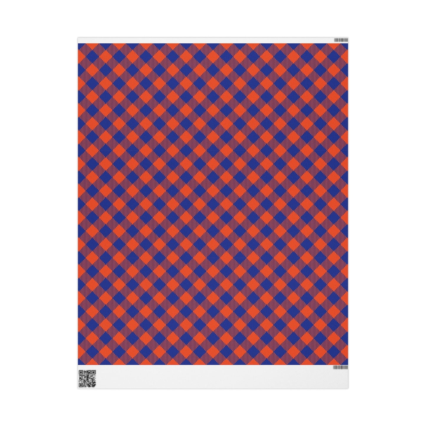 Gift Wrap | Bright Blue & Orange | Gingham