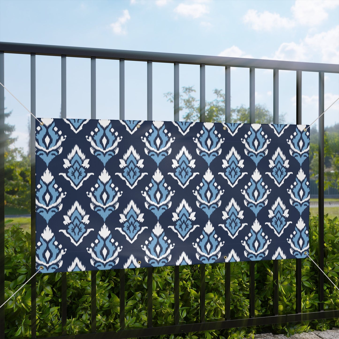 Banner | Light Blue & White | Ikat
