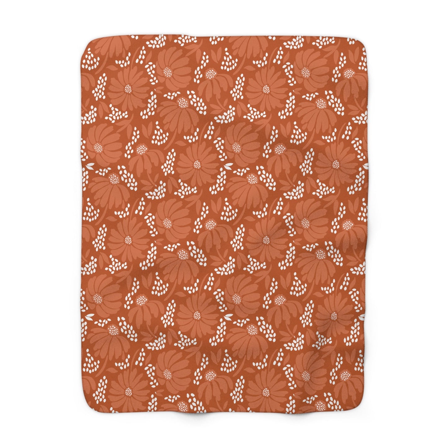 Sherpa Blanket | Dark Orange & White | Bellis