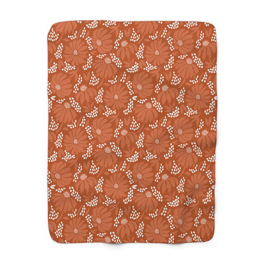 Sherpa Blanket | Dark Orange & White | Bellis
