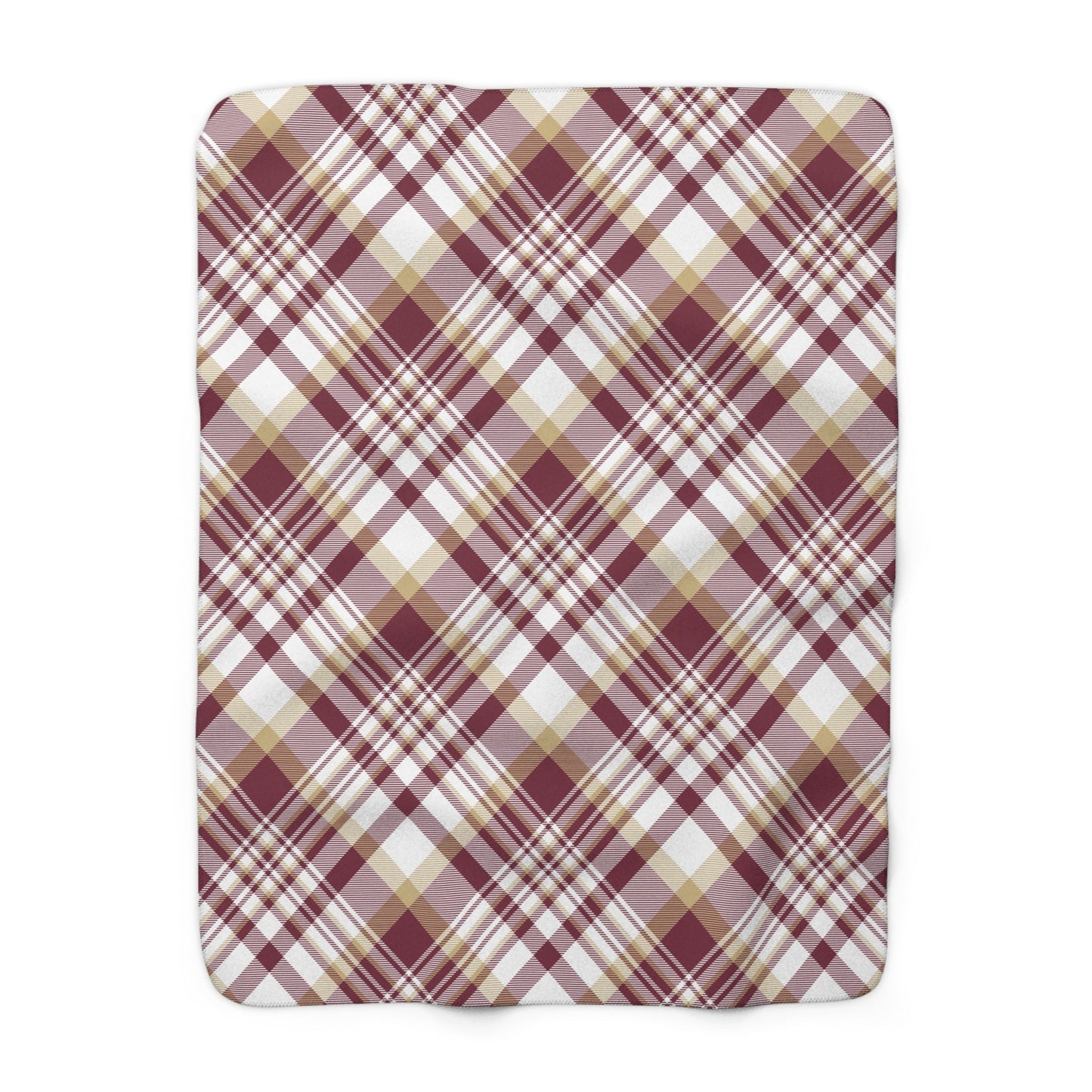 Sherpa Blanket | Maroon & Gold | Tartan