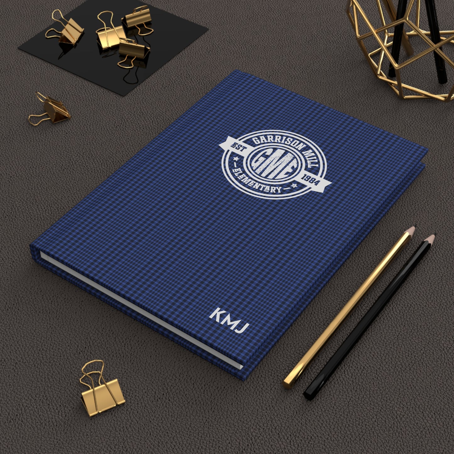 Monogram Journal | Greyhounds | Blue Tartan