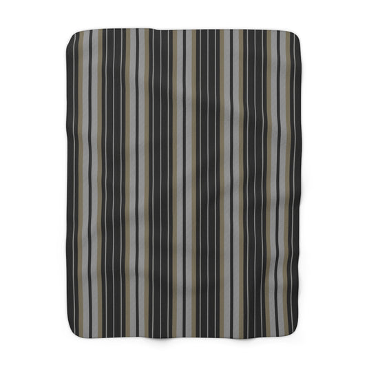 Sherpa Blanket | Black & Gold | Stripe