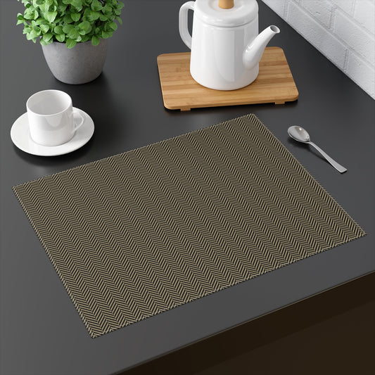 Placemat | Black & Gold | Herringbone